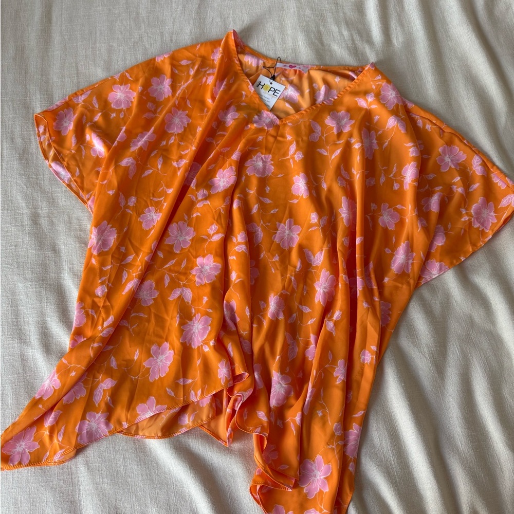 Buddy Love Orange and Pink Floral Tunic